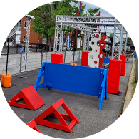 123 Ninja Go | Parcours d'obstacles mobiles | Écoles • Camps • Festivals | Kompra Bootcamp